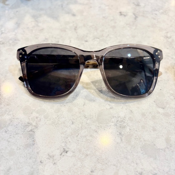 Ted Baker London polarized Sun glasses Translucent gray frame with Leopard arms main image 4